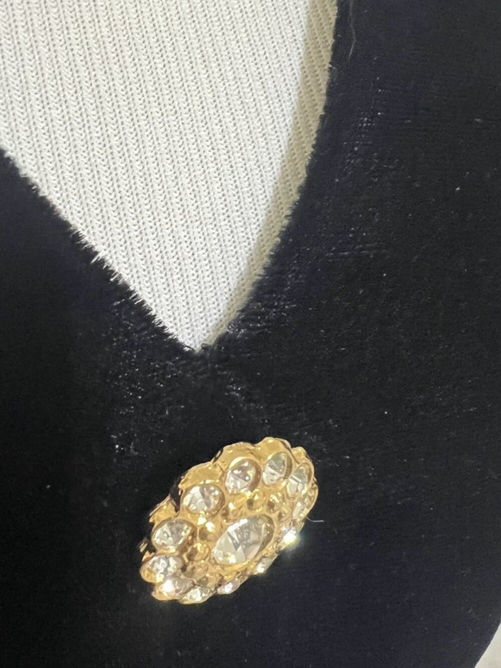 Vtg Gown Sz 6 Velvet Halter Formal Party Cocktail Prom Gold/Black Dave & Johnny - Picture 6 of 16